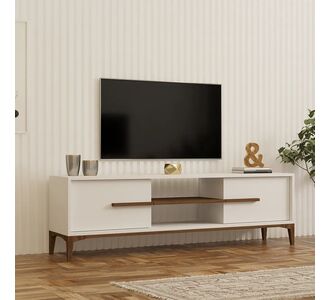 Έπιπλο τηλεόρασης Eslem pakoworld λευκό με καρυδί 160x34,6x48,1εκ |  Έπιπλα τηλεόρασης στο espiti