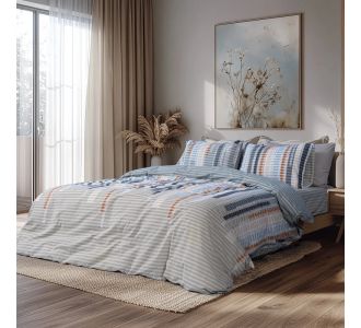 Beauty Home Ζεύγος μαξιλαροθήκες Moments Art 12571 51x73 Λαδί,Σιέλ       |  Μαξιλαροθήκες Απλές στο espiti