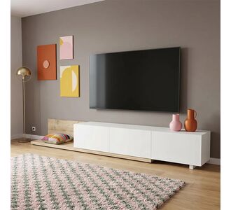 Έπιπλο τηλεόρασης Enstey Megapap επεκτεινόμενο χρώμα sapphire oak - λευκό 260x41,8x33,5εκ. |  Έπιπλα τηλεόρασης στο espiti