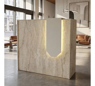 Γραφείο υποδοχής - reception Navita Megapap με LED χρώμα travertine - sandstone 113,6x42x111,8εκ. |  Reception γραφείου στο espiti