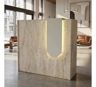 Γραφείο υποδοχής - reception Navita Megapap με LED χρώμα travertine - sandstone 113,6x42x111,8εκ. |  Reception γραφείου στο espiti