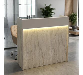 Γραφείο υποδοχής - reception Wilko Megapap με LED χρώμα travertine - sandstone 113,6x42x110εκ. |  Reception γραφείου στο espiti