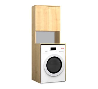 Έπιπλο πλυντηρίου Cozen Megapap χρώμα φυσικό οξιάς 65x60x178εκ. |  Σετ Μπάνιου στο espiti