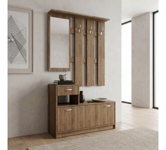 Έπιπλο εισόδου Raynold Megapap χρώμα καρυδί 100x30x180εκ. |  Βιτρίνες - Έπιπλα εισόδου στο espiti