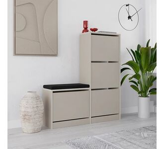 Παπουτσοθήκη Dude Megapap χρώμα sandstone 104,8x26x118,5εκ. |  Παπουτσοθήκες στο espiti
