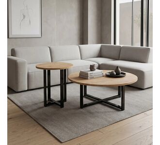 Τραπεζάκι σαλονιού σετ 2 τμχ Mesa Megapap χρώμα sapphire oak Ø90x35,5εκ. |  Τραπεζάκια σαλονιού στο espiti