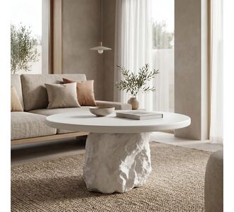 Τραπέζι σαλονιού Zinol pakoworld mdf-polyresin λευκό Φ77x36εκ |  Τραπεζάκια σαλονιού στο espiti