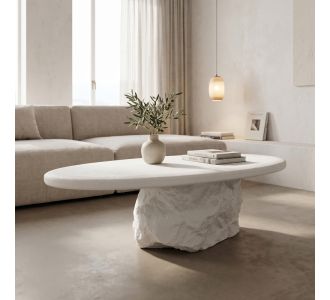 Τραπέζι σαλονιού Zinol pakoworld mdf-polyresin λευκό 105x62x32εκ |  Τραπεζάκια σαλονιού στο espiti
