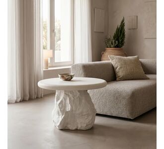 Βοηθητικό τραπέζι Zinol pakoworld mdf-polyresin λευκό Φ58x41εκ |  Τραπεζάκια βοηθητικά στο espiti