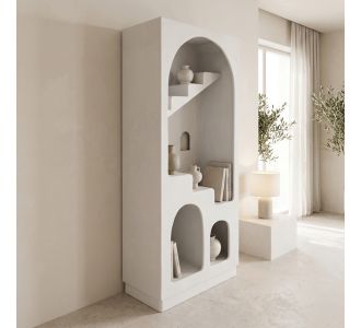 Βιβλιοθήκη-ραφιέρα Boolten pakoworld mdf λευκό 80x38x190εκ |  Βιβλιοθήκες στο espiti