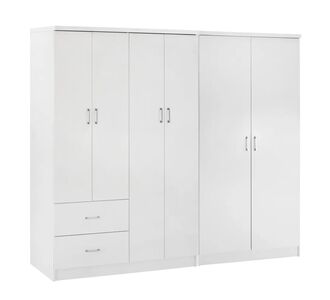ΝΤΟΥΛΑΠΑ 6ΦΥΛΛΗ BLAKELY HM21235.05 ΜΕΛΑΜΙΝΗ ΧΡΩΜΑ ΛΕΥΚΟ 201x43x181Υεκ |  Ντουλάπες ρούχων στο espiti