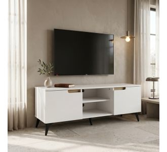 Έπιπλο τηλεόρασης Kemvio pakoworld  sonoma-λευκό 120x38x44εκ |  Έπιπλα τηλεόρασης στο espiti