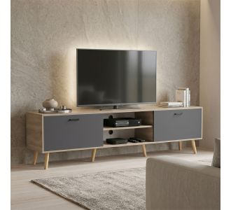 Έπιπλο τηλεόρασης Gorna pakoworld sonoma-ανθρακί 180x35x48.6εκ |  Έπιπλα τηλεόρασης στο espiti