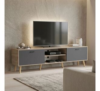 Έπιπλο τηλεόρασης Gorna pakoworld sonoma-ανθρακί 180x35x48.6εκ |  Έπιπλα τηλεόρασης στο espiti