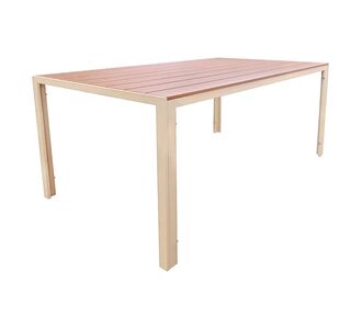 Τραπέζι Nares pakoworld αλουμίνιο cappuccino-plywood σε φυσική απόχρωση 140x80x72.5εκ |  Τραπέζια κήπου στο espiti