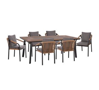 ΣΕΤ ΤΡΑΠΕΖΑΡΙΑΣ 7ΤΜΧ MAERLY HM10826.13 ΑΛΟΥΜΙΝΙΟ & ΜΑΞΙΛΑΡΙΑ ΣΚΟΥΡΟ ΓΚΡΙ--POLYWOOD |  Σετ τραπεζαρία κήπου στο espiti