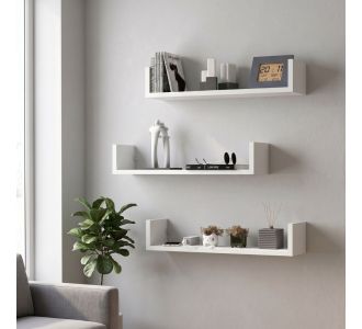 Ραφιέρα τοίχου Dark Megapap 3 τεμαχίων χρώμα λευκό 60x15x12εκ. |  Ραφιέρες τοίχου στο espiti