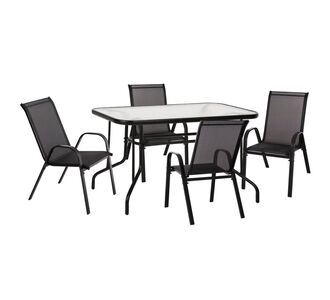 ΣΕΤ ΤΡΑΠΕΖΑΡΙΑΣ 5ΤΜΧ ADAM HM10896.03 ΤΡΑΠΕΖΙ 120x70εκ & 4 ΠΟΛΥΘΡΟΝΕΣ--ΜΑΥΡΟ |  Σετ τραπεζαρία κήπου στο espiti