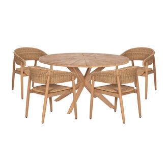 ΣΕΤ ΤΡΑΠΕΖΑΡΙΑΣ ΕΞ.ΧΩΡΟΥ 5ΤΜΧ CORTEN HM10909 ΞΥΛΟ ΑΚΑΚΙΑΣ & ΣΧΟΙΝΙ--ΦΥΣΙΚΟ |  Σετ τραπεζαρία κήπου στο espiti