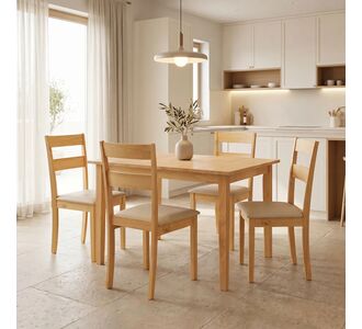 Τραπεζαρία Dallan Country pakoworld 5τεμ σε φυσική απόχρωση rubberwood 120-150x80x74εκ |  Σετ τραπεζαρίες στο espiti