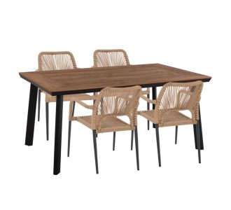 ΣΕΤ ΤΡΑΠΕΖΑΡΙΑΣ 5ΤΜΧ TABER HM10824.02 ΑΛΟΥΜ. ΣΚΟΥΡΟ ΓΚΡΙ--POLYWOOD--P.E.ΣΧΟΙΝΙ ΜΠΕΖ |  Σετ τραπεζαρία κήπου στο espiti