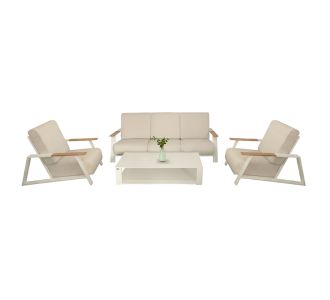 ΣΕΤ ΣΑΛΟΝΙ 4ΤΜΧ LAITH HM6551.02 ΑΛΟΥΜΙΝΙΟ & ΜΑΞΙΛΑΡΙΑ ΣΕ ΚΡΕΜ |  Σαλόνια κήπου στο espiti