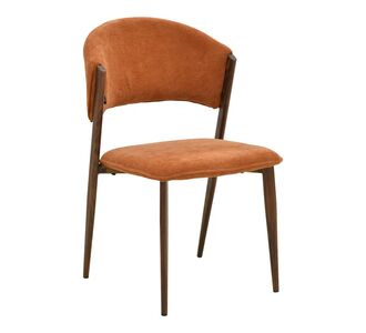 Καρέκλα Dolez pakoworld terracotta ύφασμα-πόδι καρυδί μέταλλο 49x58.5x82εκ |  Καρέκλες στο espiti