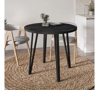 Τραπέζι Xana Megapap χρώμα black wood Ø90x77,5εκ. |  Τραπέζια στο espiti