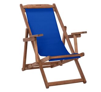 ΣΕΖΛΟΝΓΚ ΜΕ ΜΠΡΑΤΣΑ ΛΗΜΝΟΣ & PVC ΜΠΛΕ HM11708.01T ΞΥΛΟ ΟΞΙΑΣ ΚΑΡΥΔΙ 62.5x97x105Υεκ |  Ξαπλώστρες - Καρέκλες Παραλίας στο espiti