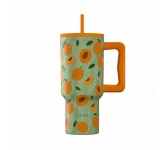 ESTIA ΘΕΡΜΟΣ STRAW TUMBLER XL SAVE THE AEGEAN 900ml PEACH GARDEN - 01-41632 Estia |  Θερμός & Αξεσουάρ στο espiti