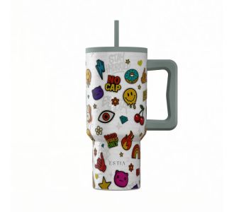 ESTIA ΘΕΡΜΟΣ STRAW TUMBLER XL SAVE THE AEGEAN 900ml URBAN VIBES - 01-41540 Estia |  Θερμός & Αξεσουάρ στο espiti