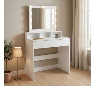 Τουαλέτα κρεβατοκάμαρας Virna pakoworld με led λευκό 80x40x145εκ |  Συρταριέρες -Κονσόλες στο espiti