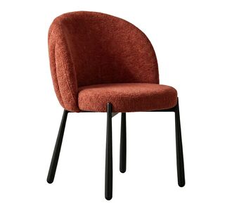 Καρέκλα Denna pakoworld ύφασμα terracotta-μαύρα μεταλλικά πόδια 52x60x85εκ |  Καρέκλες στο espiti