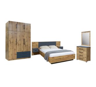 ΣΕΤ ΚΡΕΒΑΤΟΚΑΜΑΡΑΣ 5ΤΜΧ CARYS HM10888.12 ΜΕΛΑΜΙΝΗ ΣΕ ΦΥΣΙΚΟ ΞΥΛΟΥ/ΓΚΡΙ |  Σετ Κρεβατοκάμαρας στο espiti