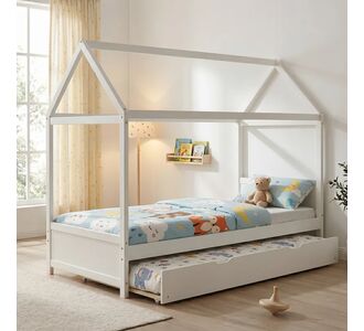 Παιδικα κρεβάτια DreamHouse τ. Μontessori pakoworld ξύλο πεύκου λευκό 90x190εκ |  Κρεβάτια στο espiti
