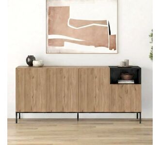 Μπουφές Cailin Megapap χρώμα sepet oak - black wood 180x41,8x80εκ. |  Μπουφέδες στο espiti