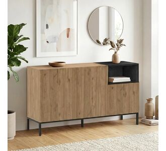 Μπουφές Cailin Megapap χρώμα sepet oak - black wood 140x41,8x80εκ. |  Μπουφέδες στο espiti
