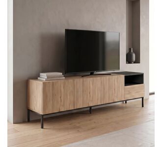 Έπιπλο τηλεόρασης Cailin Megapap χρώμα sepet oak - black wood 180x41,8x55εκ. |  Έπιπλα τηλεόρασης στο espiti