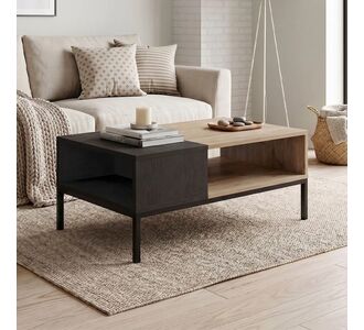 Τραπεζάκι σαλονιού Cailin Megapap χρώμα sepet oak - black wood 90x56x40,6εκ. |  Τραπεζάκια σαλονιού στο espiti