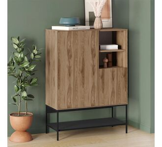 Μπουφές Amira Megapap χρώμα καρυδί Ud - black wood 90x40x125εκ. |  Μπουφέδες στο espiti