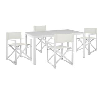 ΣΕΤ ΤΡΑΠΕΖΑΡΙΑΣ 5ΤΜΧ DUPRE HM21021 ΚΑΡΕΚΛΕΣ ΑΛΟΥΜ. & ΜΕΤΑΛ.ΤΡΑΠΕΖΙ 150x90εκ--ΛΕΥΚΟ |  Σετ τραπεζαρία κήπου στο espiti