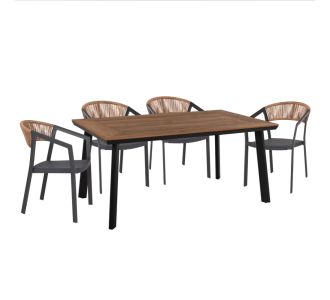 ΣΕΤ ΤΡΑΠΕΖΑΡΙΑΣ 5ΤΜΧ TABER HM10832.01 ΚΑΡΕΚΛΕΣ & ΤΡΑΠΕΖΙ ΑΛΟΥΜ.-POLYWOOD-ΓΚΡΙ |  Σετ τραπεζαρία κήπου στο espiti