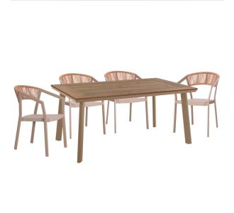 ΣΕΤ ΤΡΑΠΕΖΑΡΙΑΣ 5ΤΜΧ TABER HM10832.03 ΚΑΡΕΚΛΕΣ & ΤΡΑΠΕΖΙ ΑΛΟΥΜ.-POLYWOOD-ΣΑΜΠΑΝΙ |  Σετ τραπεζαρία κήπου στο espiti