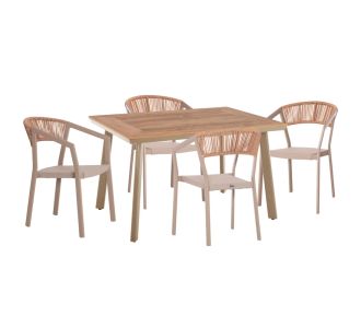 ΣΕΤ ΤΡΑΠΕΖΑΡΙΑΣ 5ΤΜΧ TABER HM10837.03 ΚΑΡΕΚΛΕΣ & ΤΡΑΠΕΖΙ ΑΛΟΥΜ.-POLYWOOD--ΣΑΜΠΑΝΙ |  Σετ τραπεζαρία κήπου στο espiti