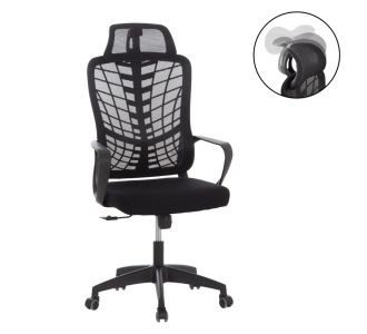ΚΑΡΕΚΛΑ ΓΡΑΦΕΙΟΥ ELVAR HM1219.01 ΜΑΥΡO MESH--ΒΑΣΗ ΠΟΛΥΠΡΟΠΥΛΕΝΙΟΥ 63x56x125Υεκ |  Καρέκλες γραφείου στο espiti
