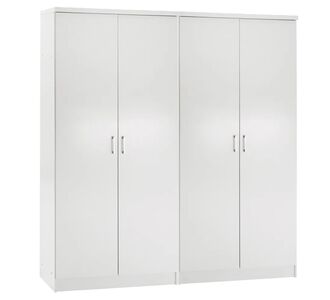 ΣΕΤ 2 ΝΤΟΥΛΑΠΕΣ 2ΦΥΛΛΕΣ JENNA HM11350.05 ΜΕΛΑΜΙΝΗ ΣΕ ΛΕΥΚΟ 160x43x181Υεκ |  Ντουλάπες ρούχων στο espiti