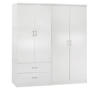 ΝΤΟΥΛΑΠΑ 4-ΦΥΛΛΗ ΜΕ 2 ΣΥΡΤΑΡΙΑ JENNA HM11351.05 ΜΕΛΑΜΙΝΗ ΣΕ ΛΕΥΚΟ 160x43x181Υ |  Ντουλάπες ρούχων στο espiti