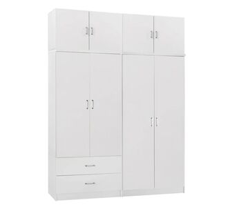 ΝΤΟΥΛΑΠΑ 4-ΦΥΛΛΗ ΜΕ ΠΑΤΑΡΙ & ΣΥΡΤΑΡΙΑ JENNA HM11355.05 ΜΕΛΑΜΙΝΗ ΣΕ ΛΕΥΚΟ 160x43x240Υεκ |  Ντουλάπες ρούχων στο espiti