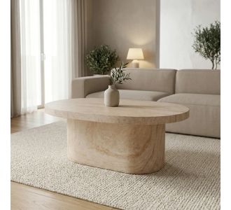 Τραπέζι σαλονιού Vooge pakoworld MGO όψη τραβερτίνας 100x64x39εκ |  Τραπεζάκια σαλονιού στο espiti