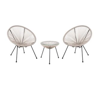 ΣΕΤ ΕΞΩΤΕΡΙΚΟΥ ΧΩΡΟΥ 3ΤΜΧ ACAPULCO HM11861.03 P.E.RATTAN ΕΚΡΟΥ-ΜΕΤΑΛΛΟ ΣΕ ΜΑΥΡΟ |  Σαλόνια κήπου στο espiti